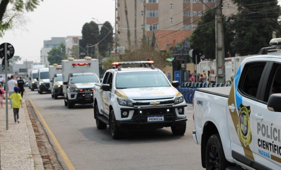 Polícia Científica do Paraná participa do desfile de 7 de setembro.